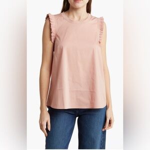 NWT DR2 by Daniel Rainn Ruffle Cotton Tank Sz XL